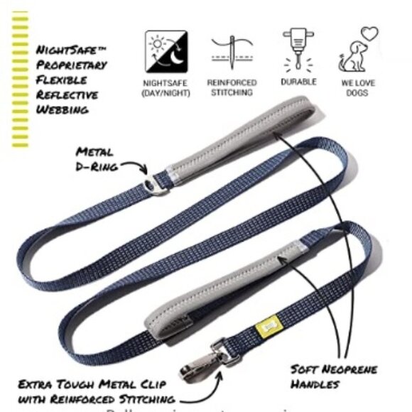 🏆HOST PICK🏆. BUILT Pet Nightsafe Dog Leash Small, Pink and Gray - Picture 3 of 8